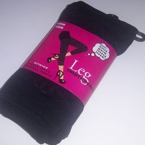 Fleece lined footless tights w print